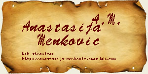 Anastasija Menković vizit kartica